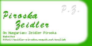 piroska zeidler business card